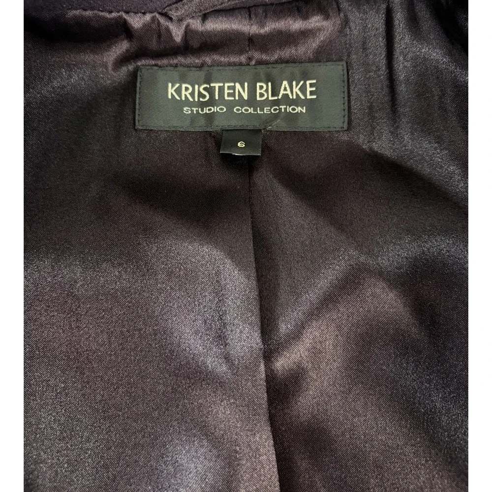 Kristen Blake Studio Collection Wool Cashmere Pea Coat Plum Purple Women's 6